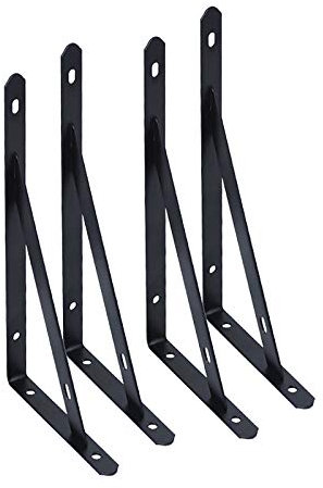 RENSHENKTO 4 pz Staffe per mensole in acciaio triangolare Treppiede in ferro inox battuto galleggiante per staffa nero