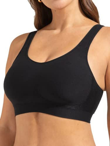 SHAPERMINT Compression Wirefree High Support Bra for Women Small to Plus Size Everyday Wear, Exercise and Offers Back Support, Black, 4X-Large