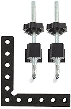 FJZFXKZL Presses D'angles 90 degrés en Forme de L auxiliaire Fixture d'angle Pinces d'angle Professionnel réglable carré de Serrage en Alliage d'aluminium Règle Droite Clip Angle (Color : Black)