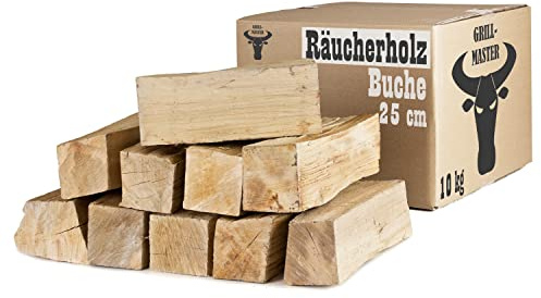 Buche Smoker Holz Räucherholz Brennholz 10-30 kg Buchenholz ohne Rinde 25 cm Kaminholz Smoke Feuerholz Grillen Wood BBQ Rauch Raeuchern Smokewood Grillmaster