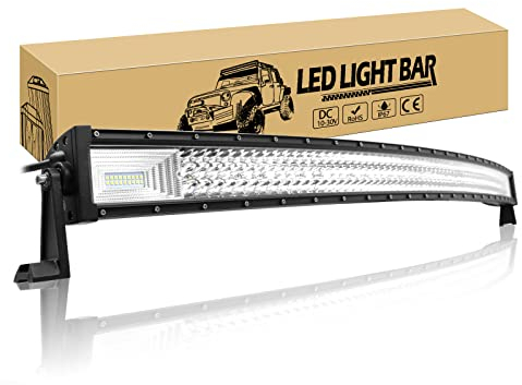 Willpower 127 cm 648 W gebogene LED-Lichtleiste, Spot-Flut-Kombi-Strahl, LED-Bar, 12 V, 24 V, wasserdicht, Nebel-Arbeitslampen, Offroad-Fahrlichter für 4 x 4, Traktor, LKW, ATV, UTV, SUV, Boot