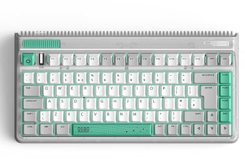iQunix Teclado mecánico OG80 WORMHOLE con diseño del Reino Unido, teclado inalámbrico RGB TKL retro con 2.4 GHz / Bluetooth 5.1 / cable tipo C, fila F inclinada, Cherry MX marrones intercambiables en