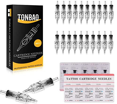 Cartridge nålar – TONBAO 20 stycken patronnålar 3 runda liner för maskinpenna (1203 Rl)