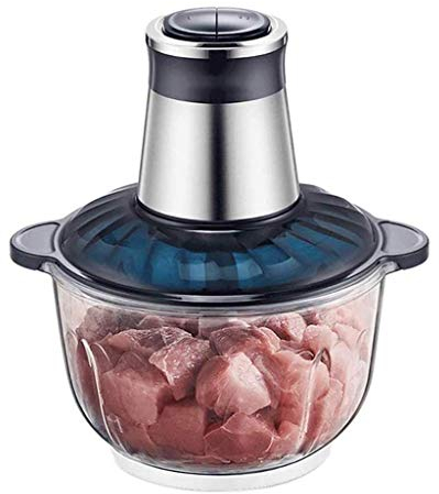 Samnuerly Electric Food Chopper, By Glass Bowl Grinder for Meat, Vegetables, Fruits and Nuts, Stainless Steel Motor