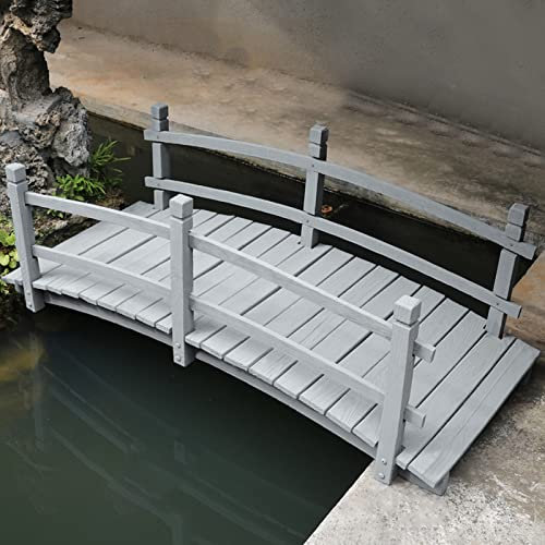 Gartenbrücke Schwere Hof Gartenbrücke Hölzern Gewölbt Flüsschen Koi-Teiche Brücke Außerhalb Der DIY-Landschaftsbaubrücke, Zeremonielle Zugangsbrücke ( Color : G , Size : 141x65x50cm/55.5x25.6x19.6in )