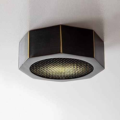 YBIOK Faretti montati in Superficie da 3 Pollici a 4,5 Pollici Plafoniera Ultra Sottile Plafoniera Nera Tutti i LED in Rame Possono illuminare Luci da Lavoro 3W-12W Luce Calda 3000K