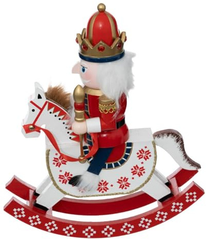 Déco de Noël Casse-Noisette sur Cheval à Bascule H 29 cm - Feeric Christmas