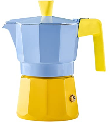 Caffettiera Moka Caffettiera Moka a due valvole Piccola caffettiera italiana domestica Macchina per caffè espresso Set di caffettiere preparate a mano Semplice da usare (Colore : Blu, Dimensioni : 100