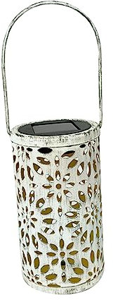Hemobllo Retro Solar Lanterns Cylindrical Chrysanthemum Pin Hanging Decorative Light Bulb for Outdoor Courtyard Pathway