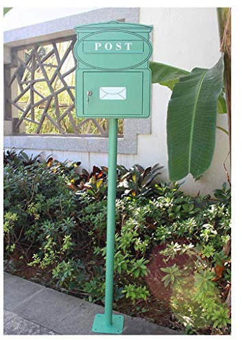 Post Box, Lockable Large Capacity American Elegance Security Letterboxes With 2 Keys for outside wall, wedding (Color : Green, Size : B-31.9×15×139.5cm)