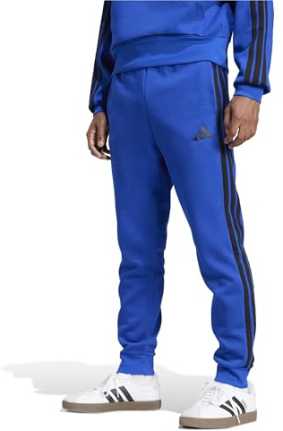 adidas Men's Essentials 3-Stripes Fleece Pants, Team Royal Blue/Black, Medium