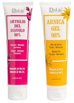 Dulac, Kit Arnica e Artiglio del Diavolo Gel 98%, Effetto Freddo, 2x100 ml