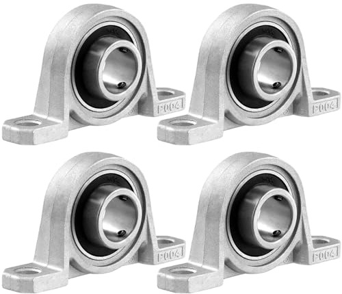 QWORK® 4 Stück Stehlager Flanschlager Gehäuselager - 20mm Innendurchmesser - Zinklegierung Wellenlager für Achse Welle