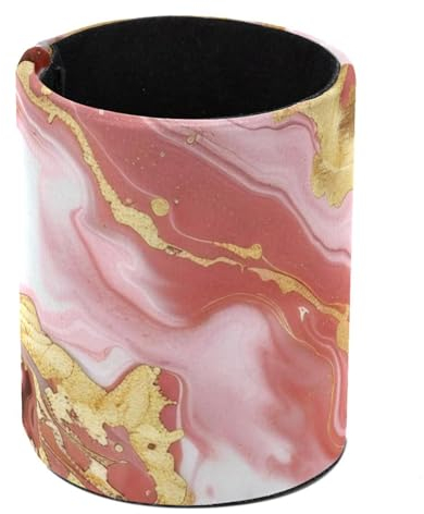Eslifey Stifthalter, runder Stifthalter für den Schreibtisch, rosa und goldener Marmordruck, Stiftebecher, Make-up-Pinselhalter, Ständer, Display, Schreibtisch, Schreibwaren, Organizer für Zuhause,