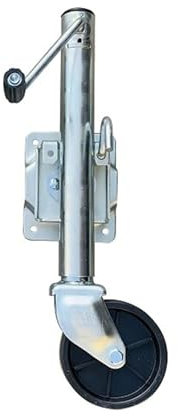 QICBYING Anhänger Stützrad Automatik - Teleskopstützrad - Anhänger Stützrad Halterung, Tragkraft 540kg, Stützrad Anhänger Mit 15cm Rad, Schwerlast Stützrad, Für Wohnwagen, Wohnmobil, Anhängerstützen