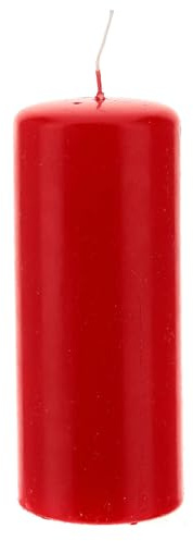 Candela cera rossa opaca cilindrica 15x6 cm