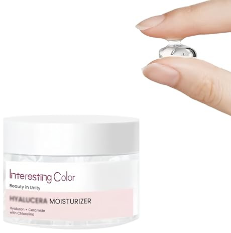 Crema Facial Hidratante con Ácido Hialurónico, Crema de Hidratación Profunda para el Cuidado de la Piel, Crema Facial Antienvejecimiento para Mujer, Crema hidratante en Gel con Ceramidas