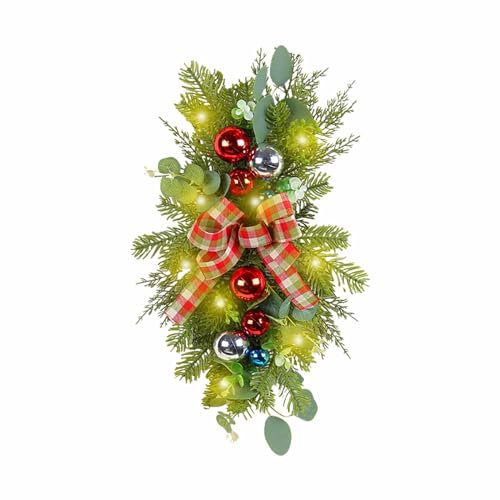 Sunfashion Weihnachtsgirlande Kränze,Kranz Rohling Grinch Türkranz Christmas Wreath Wooden Ornement Dekokranz Metall Türkranz Herbst Sommer Deko