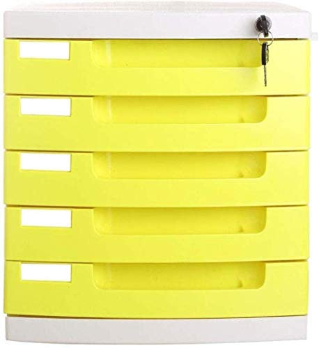 Aktenschrank mit 5 Schubladen, mehrfarbig, mit Schloss für Büroaufbewahrung, 29,5 x 39,4 x 32,5 cm