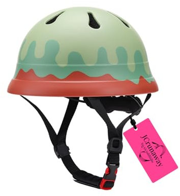 JCrunaway Kinderhelm Grün 2-8 Jahre,Superleicht Fahrradhelm Kinder Skaterhelm, Verstellbare Unisex Helm Kinder Mädchen Jungen Schutzhelm für Skateboard Scoot&Ride Roller,Wiegen nur 208/211g