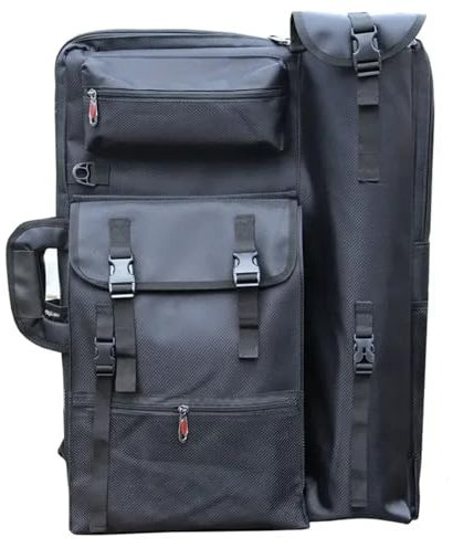 HUWOYG Kunstmappe Tasche Große Reisetasche for Rucksack, Board, Zeichnung, regenfest, tragbar, for Künstler, Kunstbedarf, Portfolio-Tasche Für Artwork Lagerung(Black)