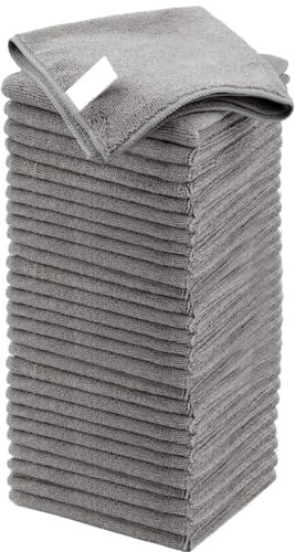 Professional 12x12 Inch Microfiber Cleaning Cloths - Green Pack of 50-300 GSM Terry Cloth - Ideal for Dusting and General Cleaning