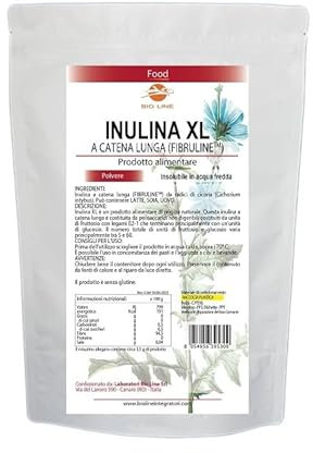 Laboratori Bio Line - Inulina a Catena Lunga Cicoria XL da 1KG, Inulina in Polvere Cicoria Senza glutine, Senza eccipienti, Fibre Alimentari