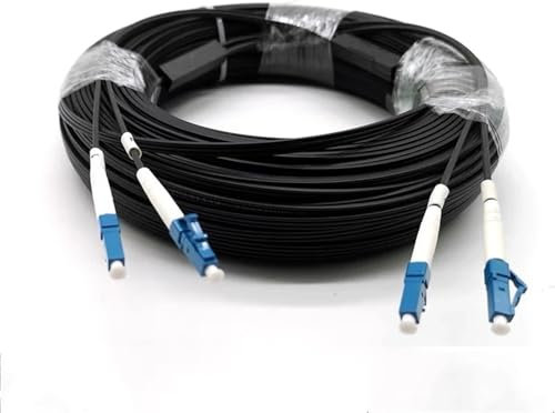 VJSUWI Cavo di Collegamento in Fibra Ottica for Interni LC-LC 10m-500m monomodale 2 Core G652D(100m White)