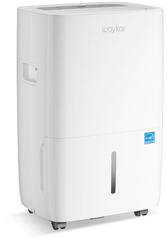 Waykar 80 Pints Energy Star Dehumidifier for Spaces up to 5,000 Sq. Ft at Home, in Basements and Large Rooms with Drain Hose and 1.14 Gallons Water Tank