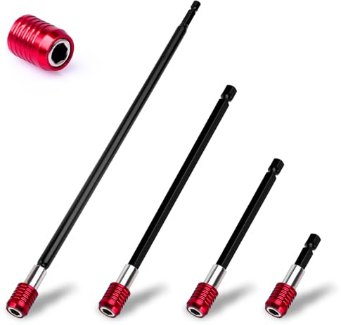 Drill Bit Extension 4 Pcs Magnetic Bit Holder 2/4/6/12 Bit Holder Extender for Impact Drill
