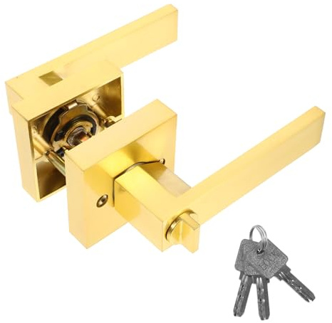 Toddmomy Cerradura para Puerta Interior de Aleación de Aluminio Dorado Protección Mejorada y Bloqueo de Privacidad, Diseño Moderno para Puertas de Dormitorio