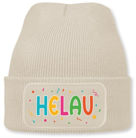 Prozente Momente Helau – lustige Wintermütze | Beanie für Damen & Herren, warm, elastisch & Unisex, Strickmütze mit Patch & Druck, perfekt für Après-Ski, Weihnachtsmarkt & Fasching, Karneval, Fasnet