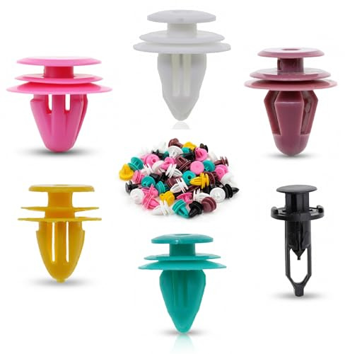 JYNXOR Rivetti in Plastica per Auto,60 Pezzi Clips Plastica per Auto, Fermagli per Fissaggio Automatico,Adatti Alla Maggior Parte Dei Veicoli,per Bagagliaio,Porta Interna,Pannellovc