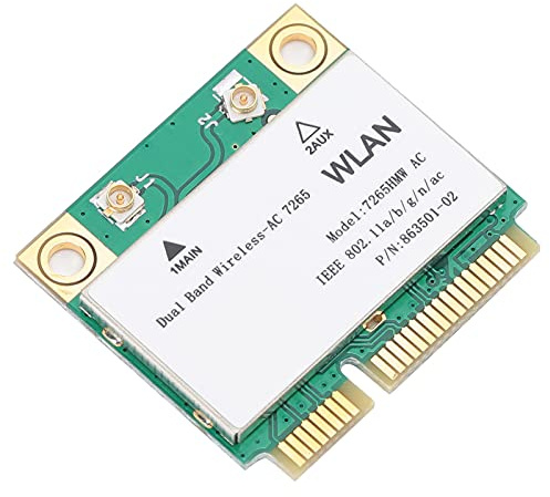 Taidda Tarjeta de Red Inalámbrica 7265HMW de Alta Velocidad con Bluetooth 4.2 para Portátiles con Interfaz Mini PCI‑E 2 Antenas