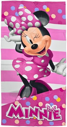 Clondo Telo Mare Bambina Per Minnie Fan - Microfibra Morbida in Poliestere – Asciugamano Mare Piscina Salvaspazio, Colori Vivaci, Idea Regalo Estate, Gadget Ufficiale