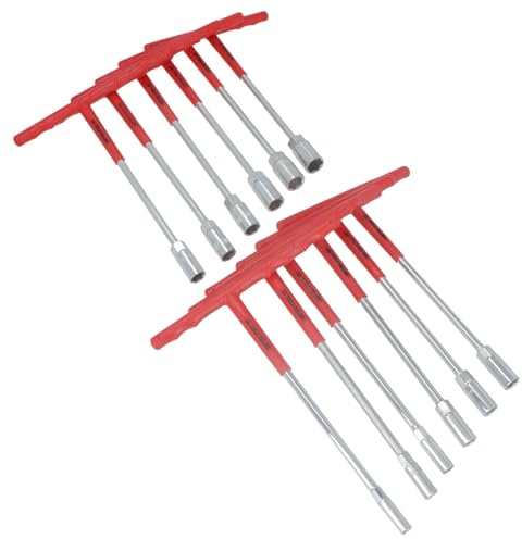 T - Bar Socket Spanner Socket Wrench Nut Spinner Set 8mm - 19mm Extra Long 12pc