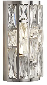 Searchlight 6582-2CC Bijou Chrome Semi Flush Wall Light Crystal Glass