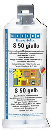 WEICON Easy-Mix S 50 giallo, sigillante epossidico bicomponente a 2 componenti per componenti elettronici