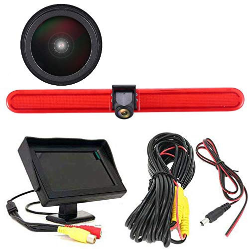 「18mm Linse Top Qualität Rückfahrkamera+ 4.3 Zoll TFT LCD Bildschirm Monitor」Bremsleuchte Auto Dach Rückfahrkamera für T5 Multivan Caravelle Hochdach/T6 mit Hochdach/T5 Camper/Lupo 6X/Seat Arosa