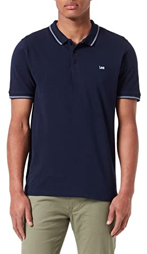 Lee Pique Polo Navy T-shirt för män, marinblå, 3XL