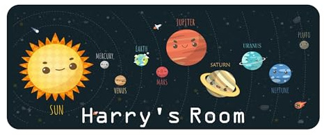 Precision Designs Solar System Kids Bedroom Door Sign - Personalised With Any Name