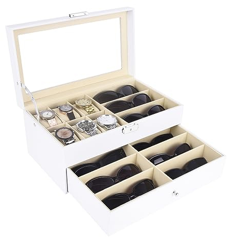 AUTOARK Custodia per gioielli,9 pezzi,per occhiali da sole e occhiali da sole,con chiusura a chiave,Banco,AW-131