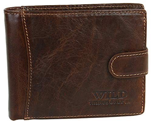 WILD THINGS ONLY !!! Herren Geldbörse Echt-Leder mit RFID-Schutz | Geldbeutel mit Geschenkbox - Brieftasche Portemonnaie viele Fächer