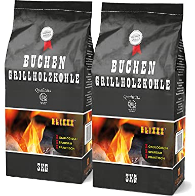 Blixxx Carbone di faggio, 3 kg, Premium carbonella per barbecue a legna da ristorante (2)