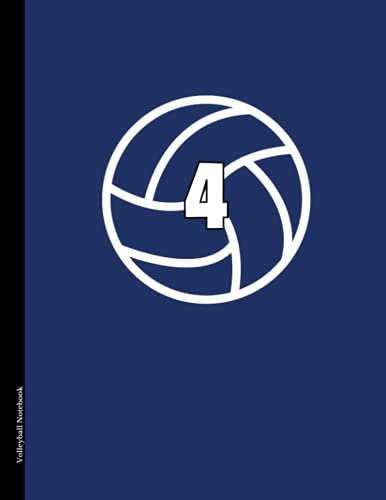 Volleyball Notebook #4: College Ruled 110 Pages | 8.5x11 in. | Navy Blue (Volleyball Number Navy Blue Notebooks, Band 5)