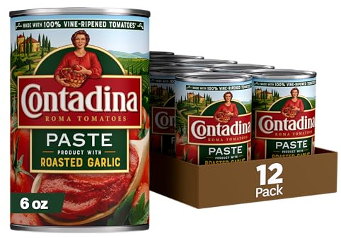 Contadina Tomato Paste with Roasted Garlic, 6 oz (Pack of 12)