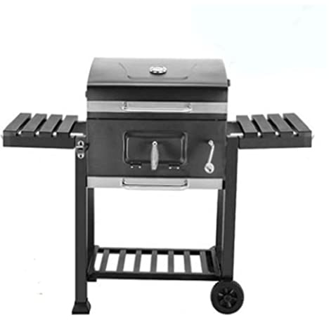 Barbecue Au Charbon De Bois,Barbecue Portatif De Camping,Fumoir À Charbon De Bois avec Tables D'appoint,pour La Terrasse du Jardin en Plein Air Fête D'été Cuisson des Aliments Griller