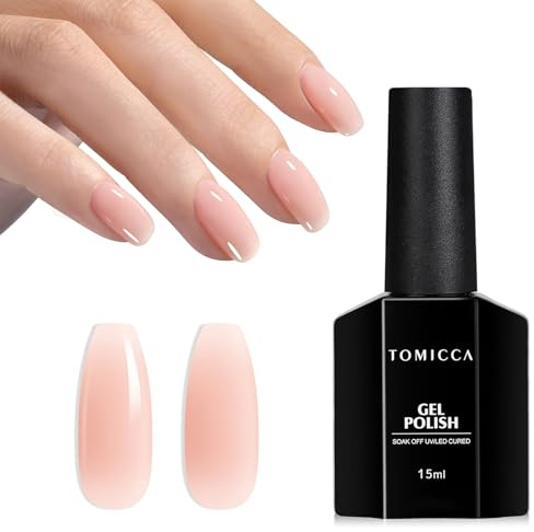 TOMICCA UV Nagellack Nude Farben, 15ml Gel Nagellack, UV LED Soak Off Manicure Gel Lacquer Varnish