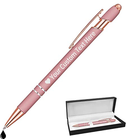 STREADVE Rosegold Kugelschreiber Mit Gravur Namen Personalisiert - Hochwertig Stift für Hochzeit, Geburtstag, Geschäftsförderung