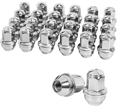 TAGMORE M14x1.5 Lug Nuts - 24pcs OEM Wheel Lug Nuts Compatible with 2015-2023 Ford F150 / Expedition, Lincoln Navigator, Chrome Acorn Wheel Nuts Set